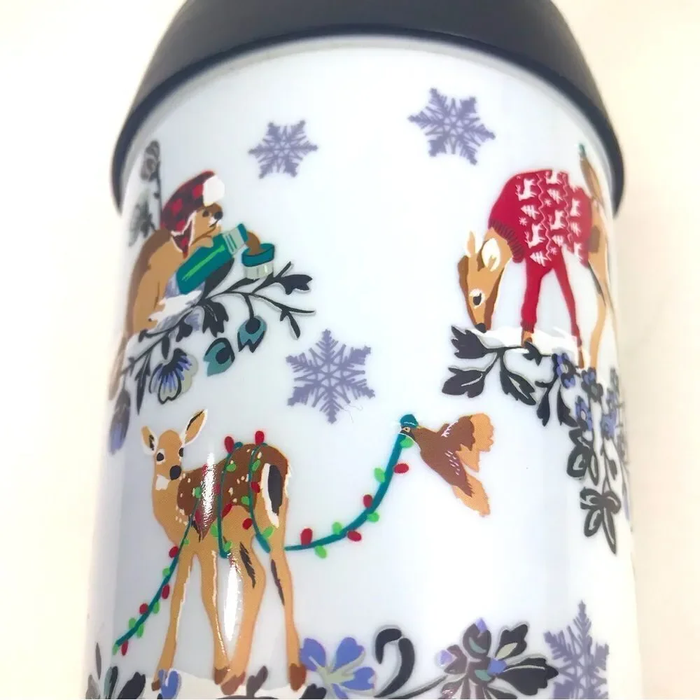 Vera Bradley Winter Wonderland Woodland Animal Flip Top To Go Travel Tumbler